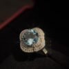 4.35 Carat Natural Sky Blue Topaz Ring in 925 Silver - Round Cut November Birthstone Ring with Zircon Accents, Adjustable Healing Crystal Jewelry Gift for Women - 图片 2
