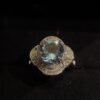 4.35 Carat Natural Sky Blue Topaz Ring in 925 Silver - Round Cut November Birthstone Ring with Zircon Accents, Adjustable Healing Crystal Jewelry Gift for Women - 图片 3