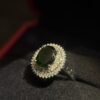 3.25 Ct Natural Diopside Ring in 925 Silver - Adjustable Oval Cut May Birthstone Jewelry, Healing Crystal Ring for Women, Perfect Gift for Mother/Wife/Girlfriend - 图片 2