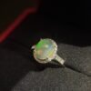 Natural Opal Ring – 10mm x 8mm Round Opal with Stunning Fireplay, Set in 925 Sterling Silver | Dazzling Fine Jewelry - 图片 3