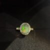 Natural Opal Ring – 10mm x 8mm Round Opal with Stunning Fireplay, Set in 925 Sterling Silver | Dazzling Fine Jewelry - 图片 2