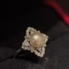 Natural Pearl Ring – 2.25 Carat Round Pearl in 925 Sterling Silver with Zircon Accents | Elegant Handmade Jewelry for Women - 图片 2