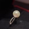 Natural Pearl Ring – 9mm Round Pearl Set in 925 Sterling Silver with Sparkling Cubic Zirconia Accents | Elegant Fine Jewelry - 图片 2