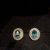 1.9 Carat Natural London Blue Topaz Earrings in 925 Silver - Oval Cut November Birthstone Studs with Zircon Accents, Hypoallergenic Gift for Women - 图片 2