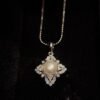 Exquisite 2 Carat Natural Pearl Pendant with Zircon Accents – 925 Sterling Silver Elegance - 图片 2