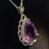 Natural Amethyst Pendant Necklace – 5.2 Carat Pear-Shaped Amethyst Set in 925 Sterling Silver with Sparkling Zircon Accents | Elegant Fine Jewelry - 图片 3