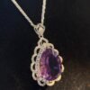 Natural Amethyst Pendant Necklace – 5.2 Carat Pear-Shaped Amethyst Set in 925 Sterling Silver with Sparkling Zircon Accents | Elegant Fine Jewelry - 图片 2