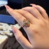 3.6 Carat Natural Multicolor Tourmaline Ring in 925Rose Gold Silver - Teardrop Cut October Birthstone Ring with Zircon Accents, Adjustable Healing Crystal Jewelry Gift for Women - 图片 3