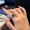 3.25 Ct Natural Diopside Ring in 925 Silver - Adjustable Oval Cut May Birthstone Jewelry, Healing Crystal Ring for Women, Perfect Gift for Mother/Wife/Girlfriend - 图片 4