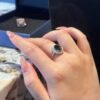3.25 Ct Natural Diopside Ring in 925 Silver - Adjustable Oval Cut May Birthstone Jewelry, Healing Crystal Ring for Women, Perfect Gift for Mother/Wife/Girlfriend - 图片 5