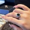 3.25 Ct Natural Diopside Ring in 925 Silver - Adjustable Oval Cut May Birthstone Jewelry, Healing Crystal Ring for Women, Perfect Gift for Mother/Wife/Girlfriend - 图片 6
