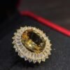 Natural Citrine Ring – 10 Carat Oval-Cut Citrine in 925 Sterling Silver with Sparkling Zircon Accents | Statement Fine Jewelry - 图片 3