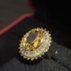 Natural Citrine Ring – 10 Carat Oval-Cut Citrine in 925 Sterling Silver with Sparkling Zircon Accents | Statement Fine Jewelry - 图片 2